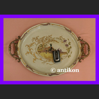 Cudowna barokowa taca z bażantami