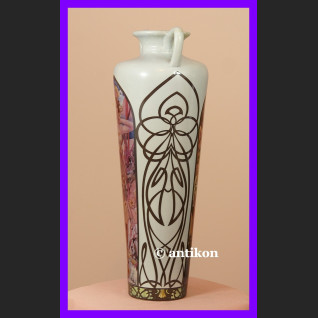 Secesyjny duży wazon z pięknymi wzorami A. Mucha