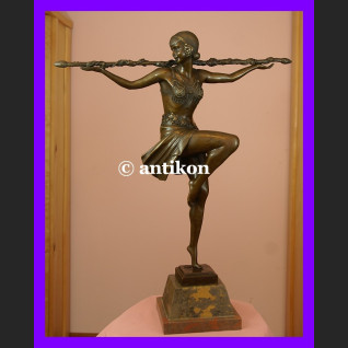 Prześliczna tancerka duża rzeźba Art Deco brąz