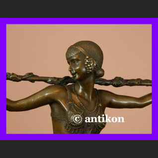 Prześliczna tancerka duża rzeźba Art Deco brąz