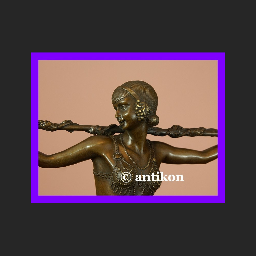 Prześliczna tancerka duża rzeźba Art Deco brąz