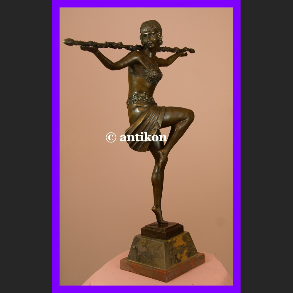 Prześliczna tancerka duża rzeźba Art Deco brąz