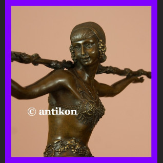 Prześliczna tancerka duża rzeźba Art Deco brąz