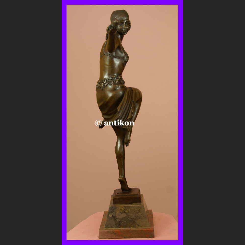 Prześliczna tancerka duża rzeźba Art Deco brąz