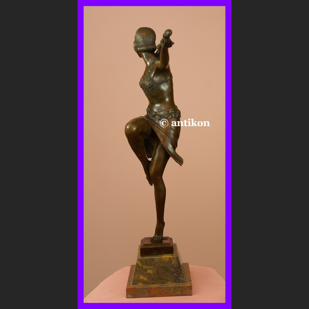 Prześliczna tancerka duża rzeźba Art Deco brąz
