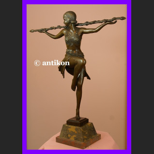 Prześliczna tancerka duża rzeźba Art Deco brąz