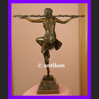 Prześliczna tancerka duża rzeźba Art Deco brąz