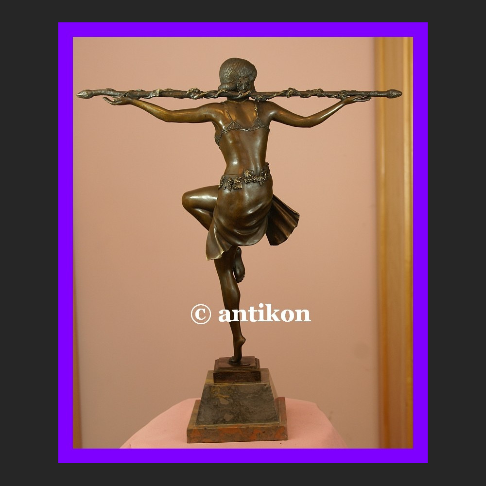 Prześliczna tancerka duża rzeźba Art Deco brąz