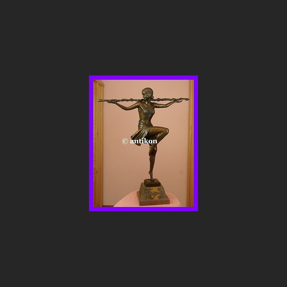 Prześliczna tancerka duża rzeźba Art Deco brąz