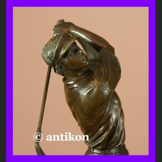 Golfista golf piękna duża rzeźba sygnowany brąz Golfista golf piękna duża rzeźba sygnowany brąz