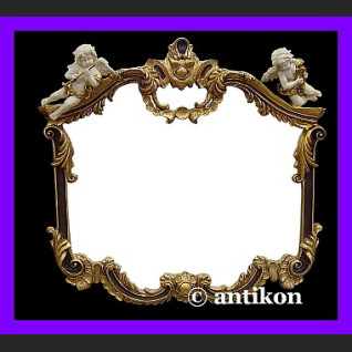 Stylowe lustro z aniołkami złocona rama 