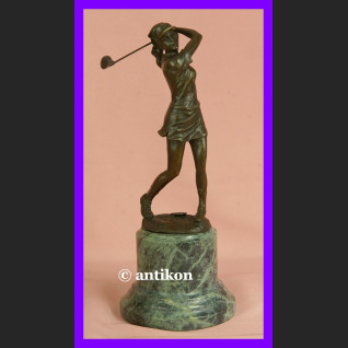 Golfistka wspaniała sygnowana rzeźba z brązu