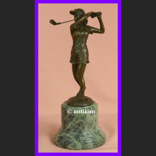 Golfistka wspaniała sygnowana rzeźba z brązu Golfistka wspaniała sygnowana rzeźba z brązu