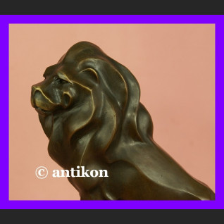 Lew rzeźba nowoczesna z brązu dostojny prezent 