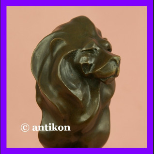 Lew rzeźba nowoczesna z brązu dostojny prezent 