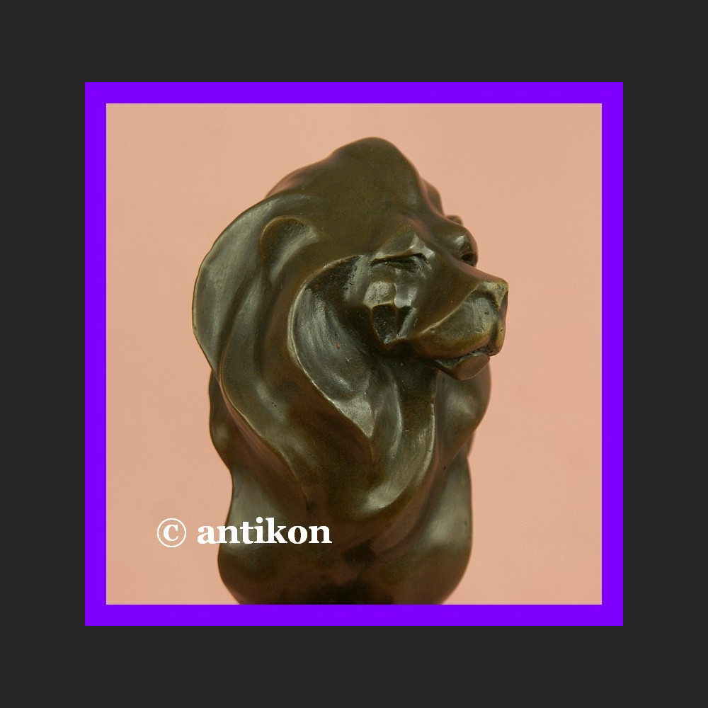 Lew rzeźba nowoczesna z brązu dostojny prezent 