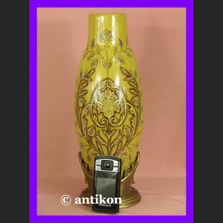 Znakomity duży secesyjny wazon okuty w brąz sygn. Znakomity duży secesyjny wazon okuty w brąz sygn.