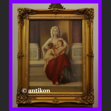 Miłosierdzie Madonna piękny duży obraz złocona rama