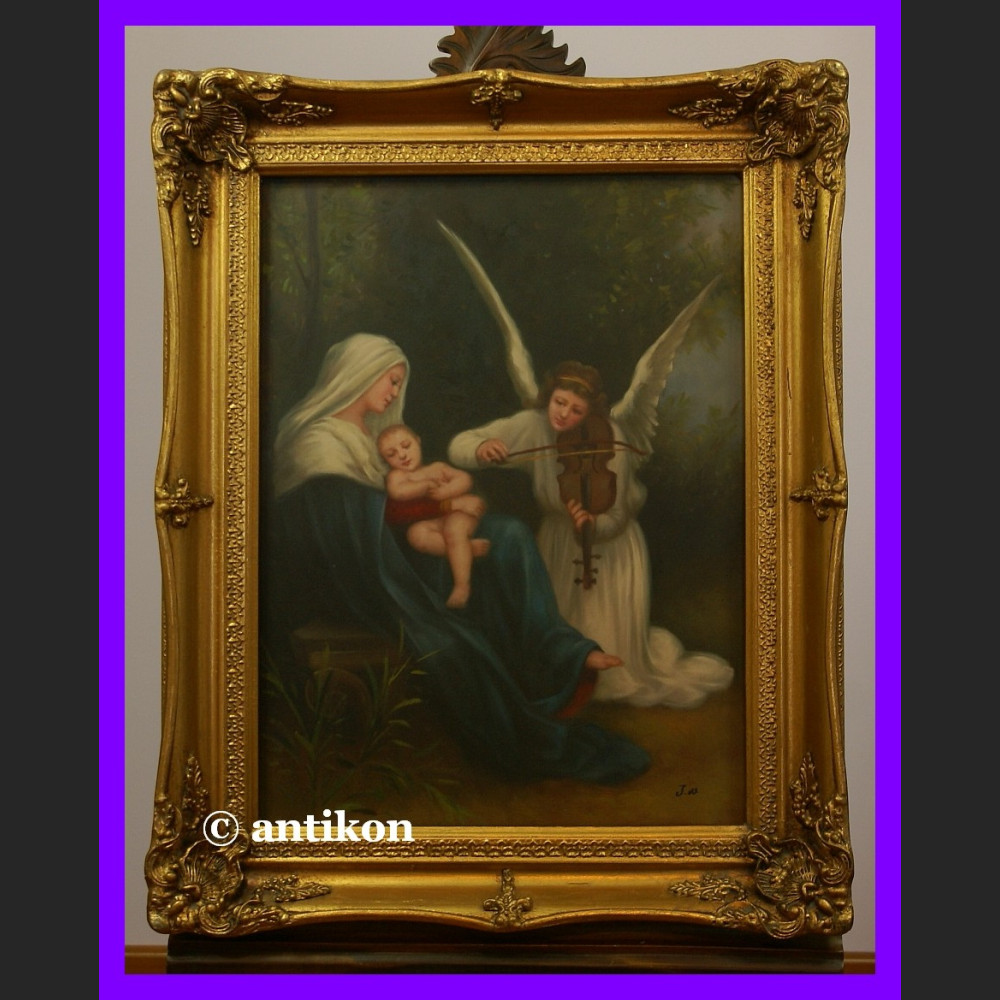 Madonna i Dzieciątko świetny duży obraz złota rama