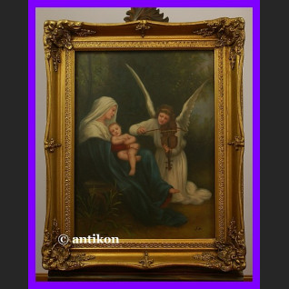 Madonna i Dzieciątko świetny duży obraz złota rama Madonna i Dzieciątko świetny duży obraz złota rama