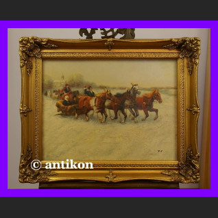 Sanna wspaniały duży obraz złocona rama