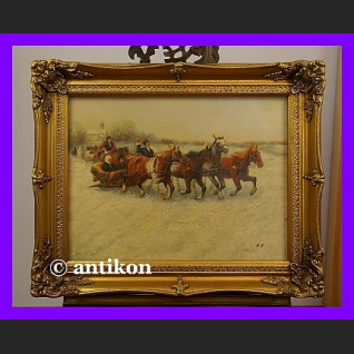 Sanna wspaniały duży obraz złocona rama Sanna wspaniały duży obraz złocona rama