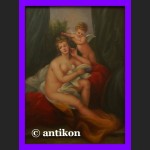 Wenus i Amorek duży obraz olej cudna złocona rama