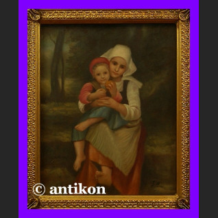 Dwie siostry prześliczny obraz w złoconej ramie