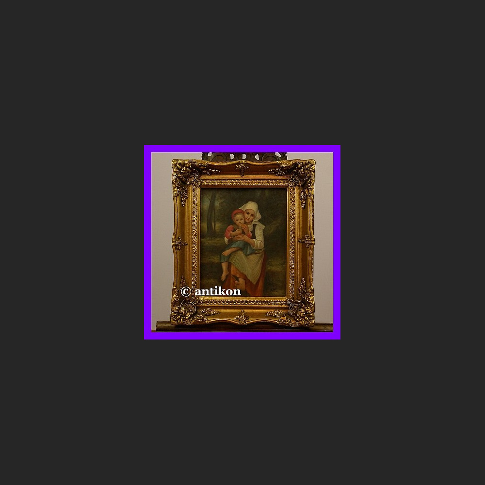 Dwie siostry prześliczny obraz w złoconej ramie