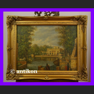 Pałac w Łazienkach znakomity obraz w złotej ramie