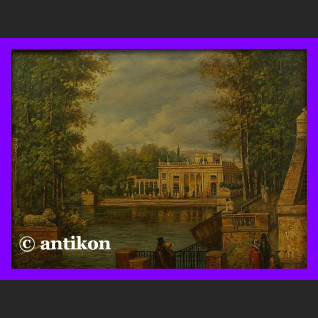 Pałac w Łazienkach znakomity obraz w złotej ramie