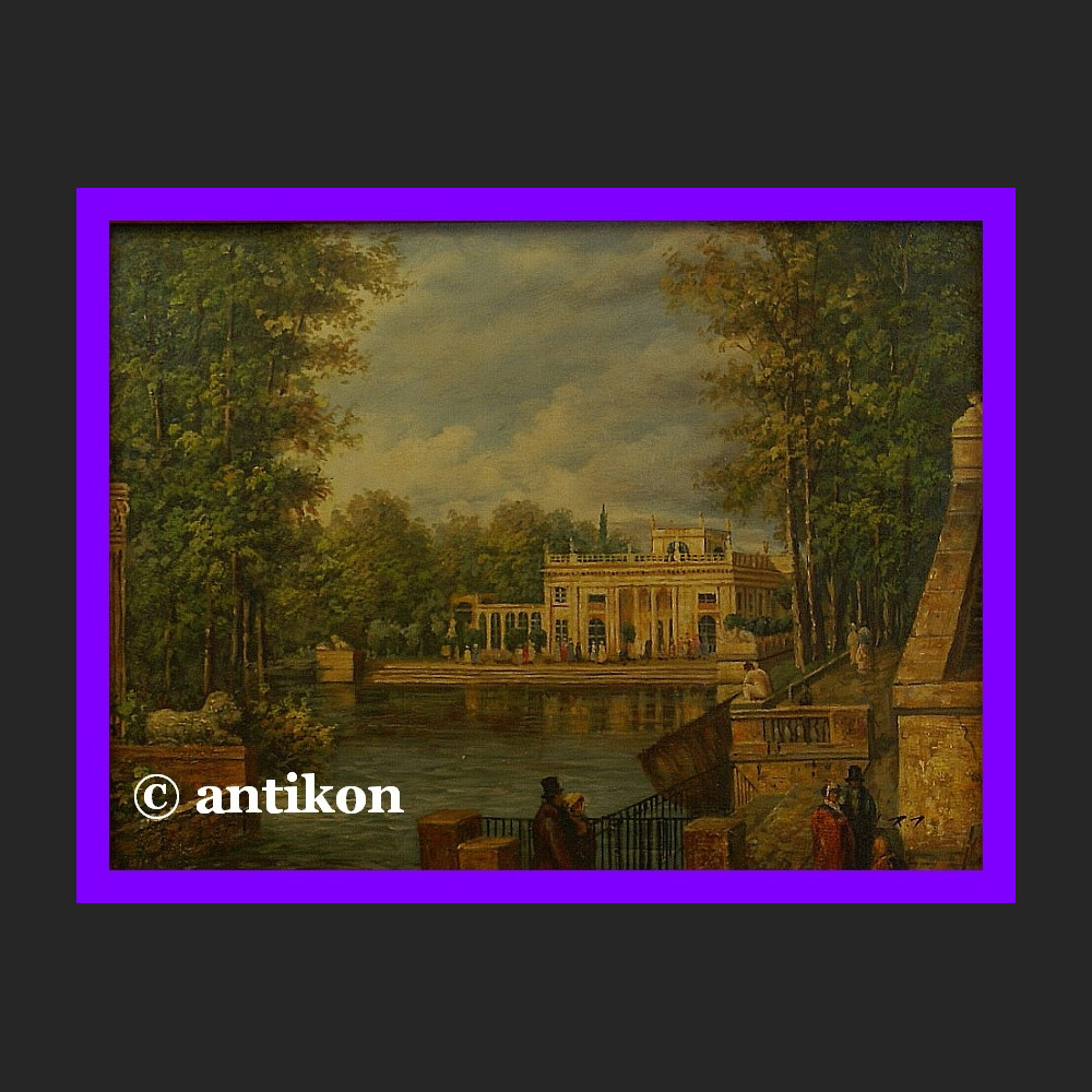 Pałac w Łazienkach znakomity obraz w złotej ramie