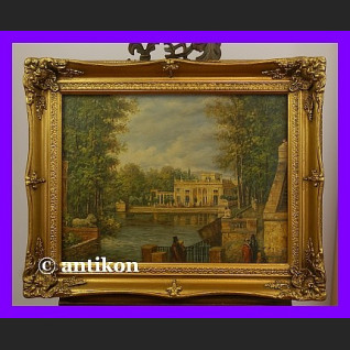 Pałac w Łazienkach znakomity obraz w złotej ramie