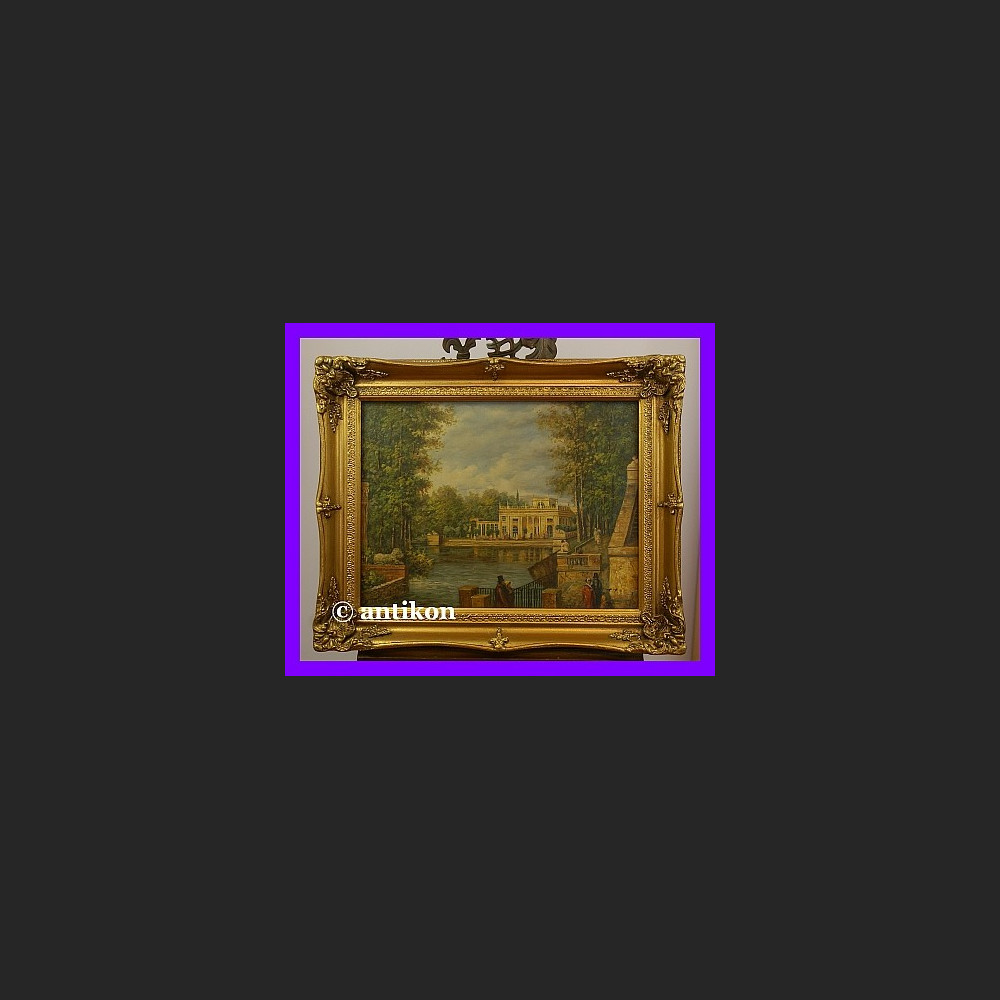 Pałac w Łazienkach znakomity obraz w złotej ramie