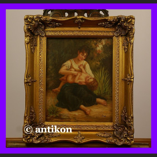 Obraz olejny Macierzyństwo prześliczny olej na desce