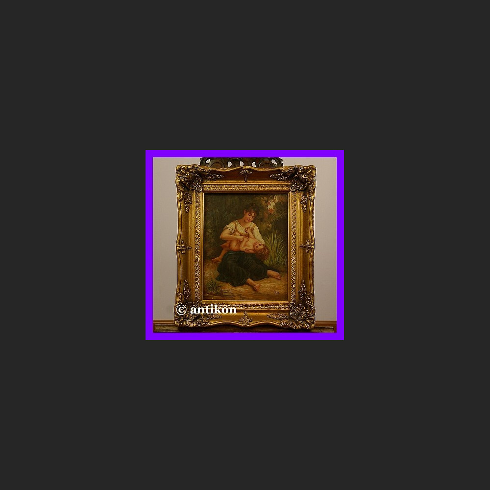 Obraz olejny Macierzyństwo prześliczny olej na desce  Obraz olejny Macierzyństwo prześliczny olej na desce