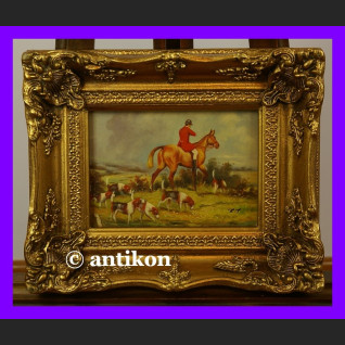 Polowanie klasyczny obraz złocona rama