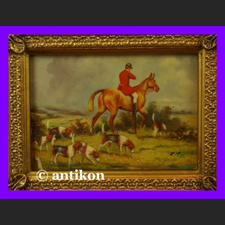 Polowanie klasyczny obraz złocona rama