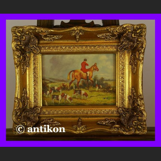 Polowanie klasyczny obraz złocona rama