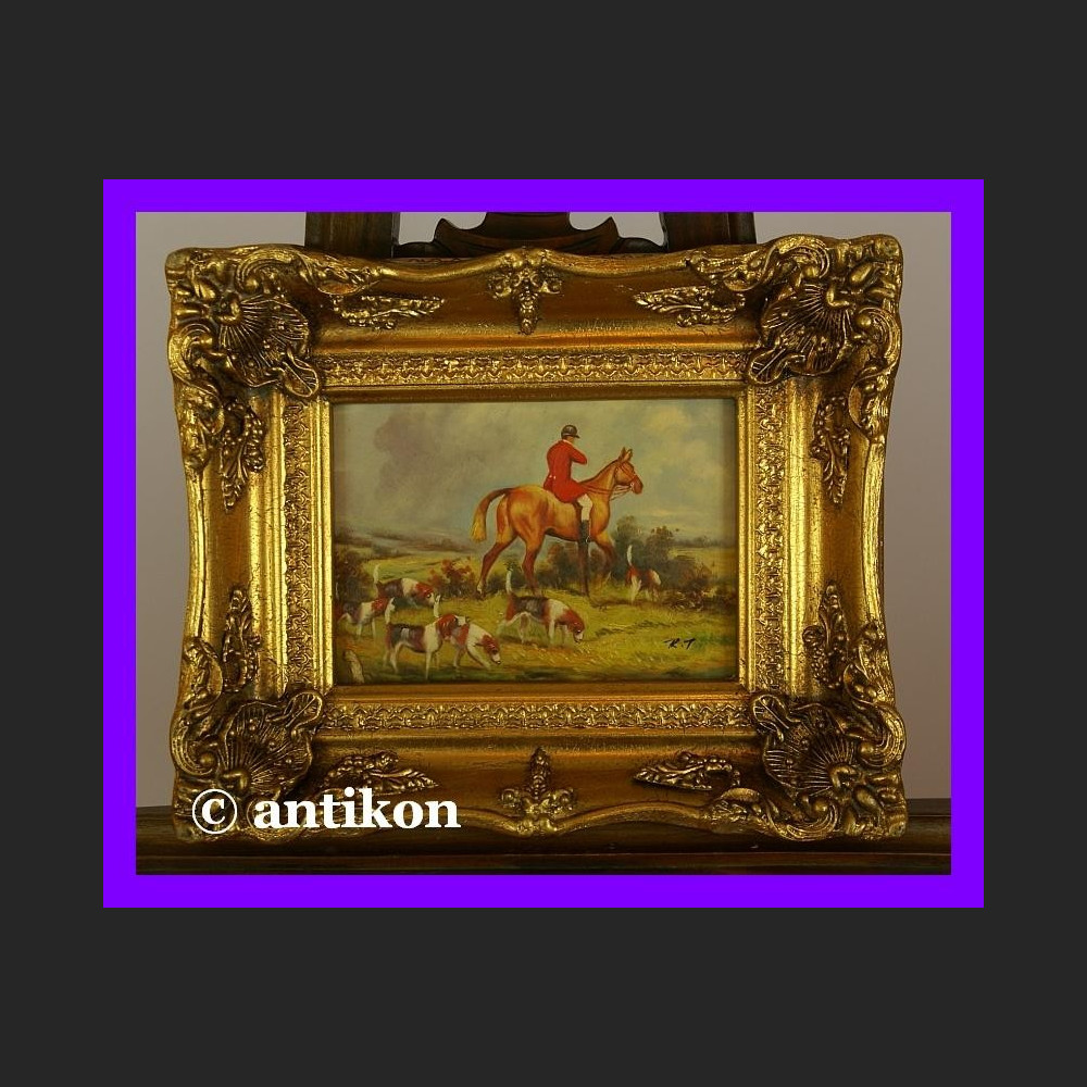 Polowanie klasyczny obraz złocona rama