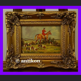 Polowanie klasyczny obraz złocona rama