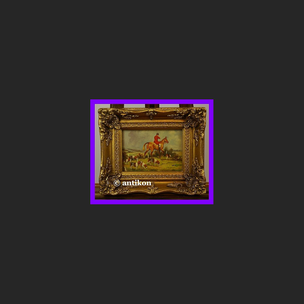 Polowanie klasyczny obraz złocona rama