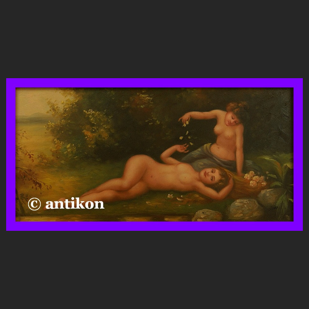 Obraz olejny do salonu Eteryczne nimfy w złoconej ramie Obraz olejny do salonu Eteryczne nimfy w złoconej ramie