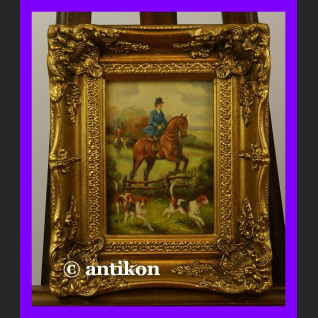 Amazonka na koniu wspaniały obraz złocona rama
