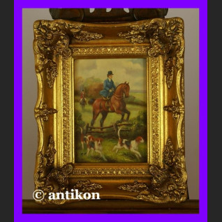 Amazonka na koniu wspaniały obraz złocona rama