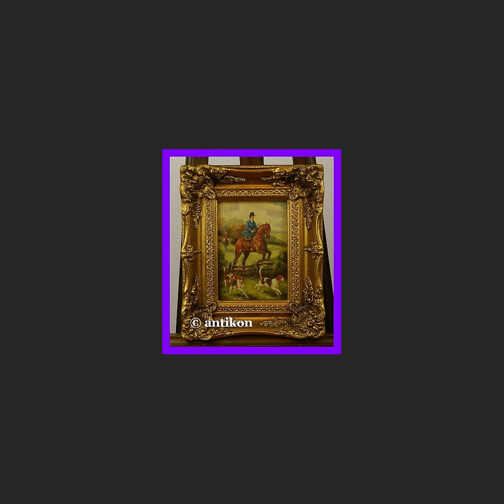 Amazonka na koniu wspaniały obraz złocona rama