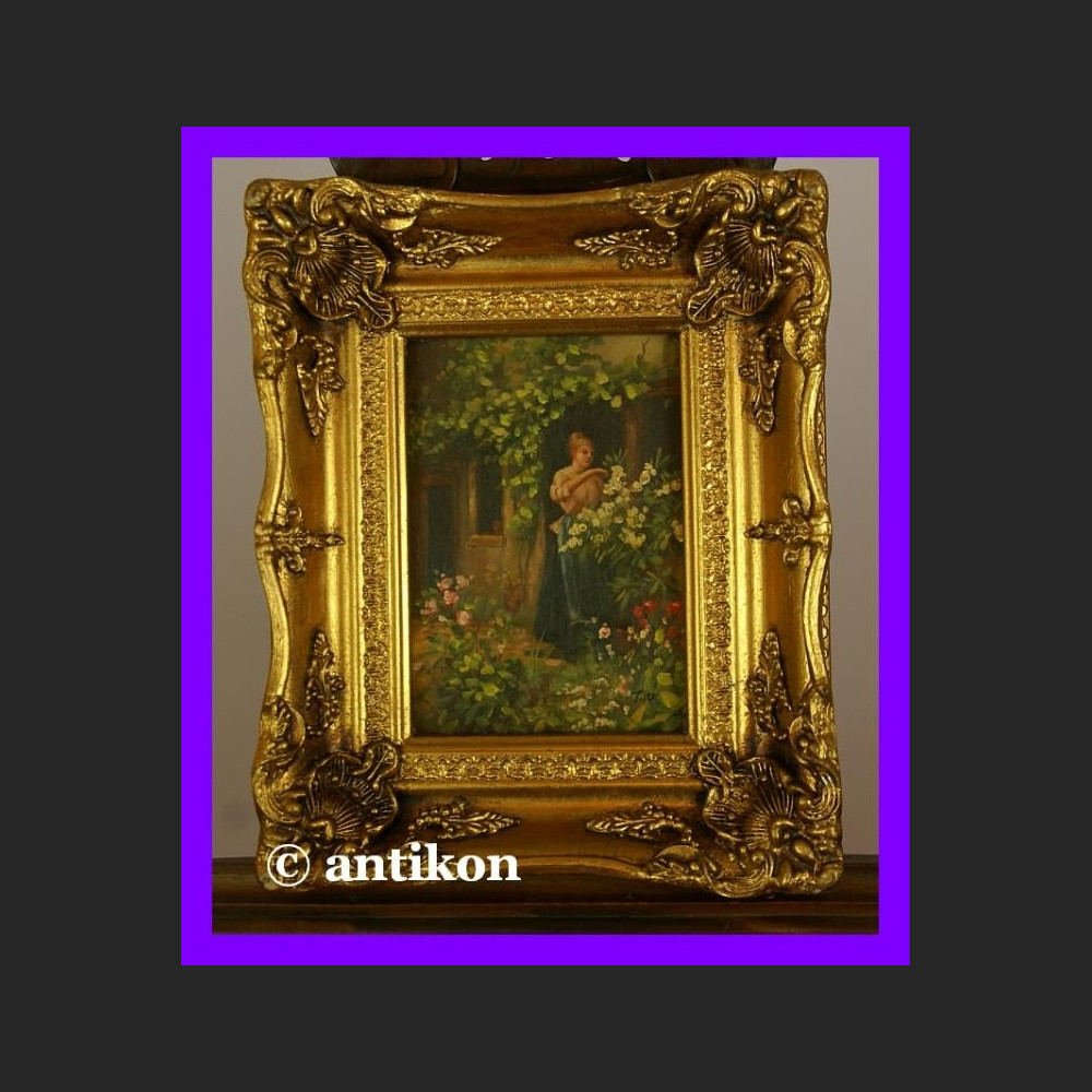 Obraz olejny w bogatej ramie Alicja w ogrodzie Obraz olejny w bogatej ramie Alicja w ogrodzie