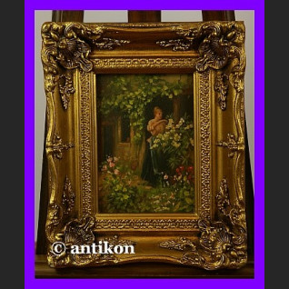 Obraz olejny w bogatej ramie Alicja w ogrodzie Obraz olejny w bogatej ramie Alicja w ogrodzie
