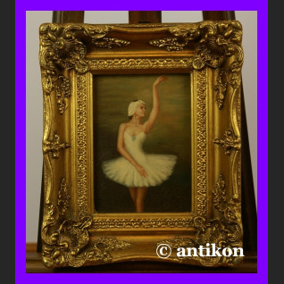 Zwiewna baletnica obraz złocona płatkowo rama