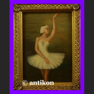 Zwiewna baletnica obraz złocona płatkowo rama